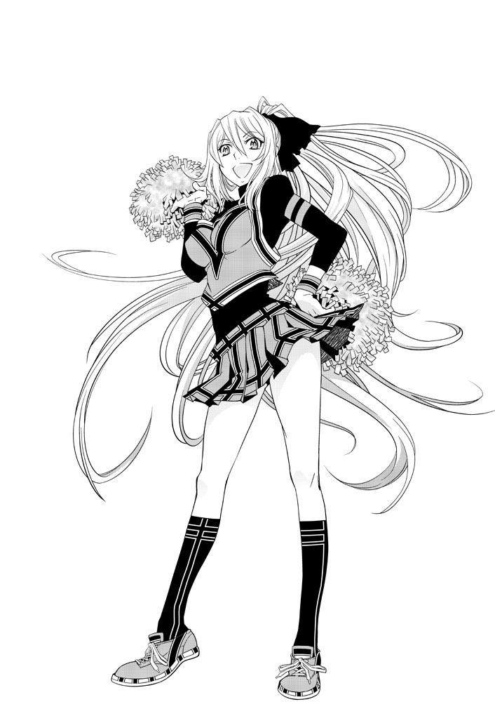 черно белая картинка аниме девушка болельщица cheerleader