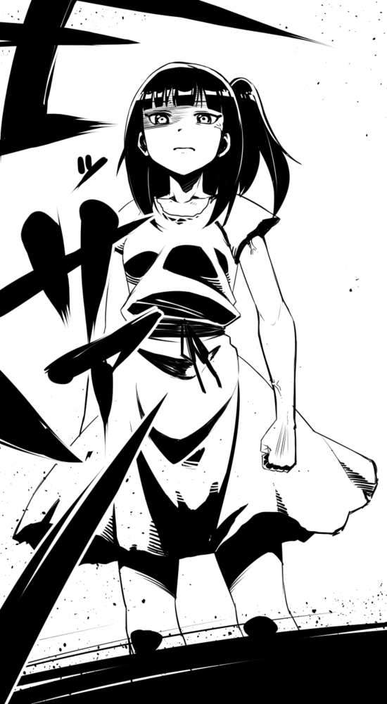 черно белая картинка аниме девушка morgiana из magi_the_labyrinth_of_magic художник yokohachi