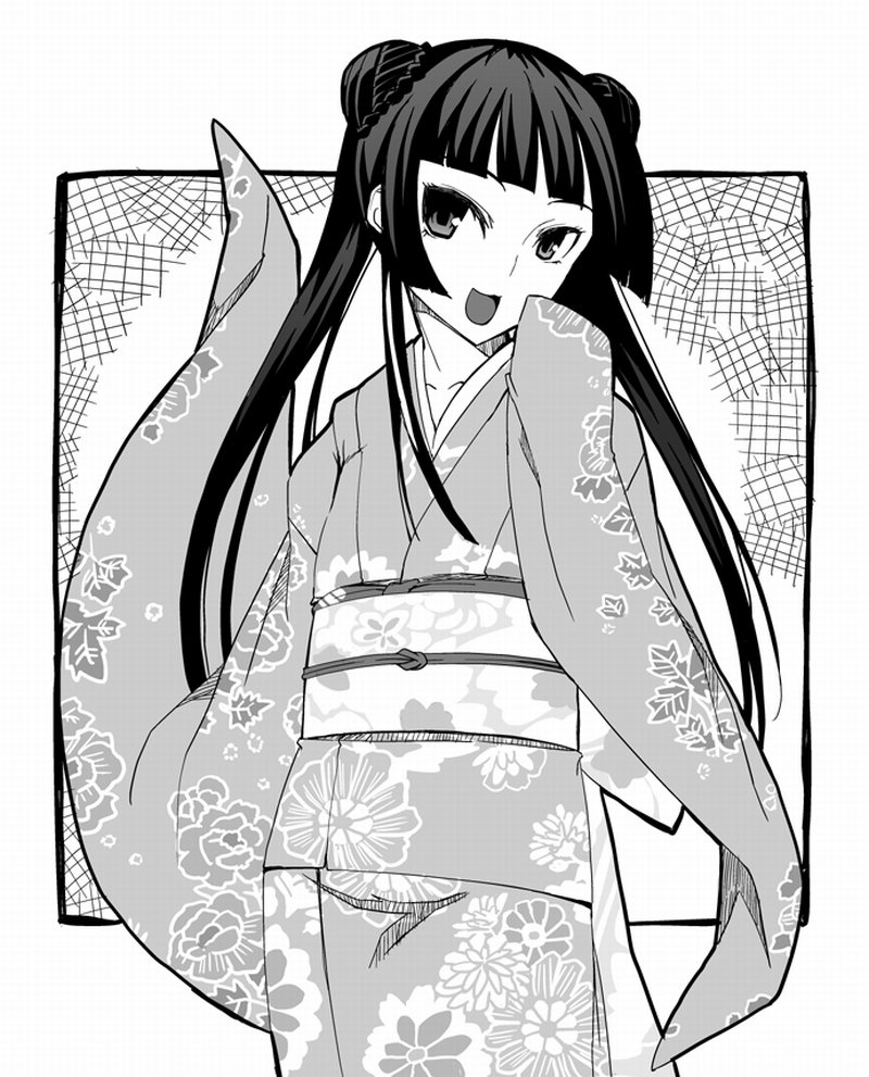 черно белая картинка аниме девушка fushikawa_kokoro из maji_de_watashi_ni_koi_shinasai!